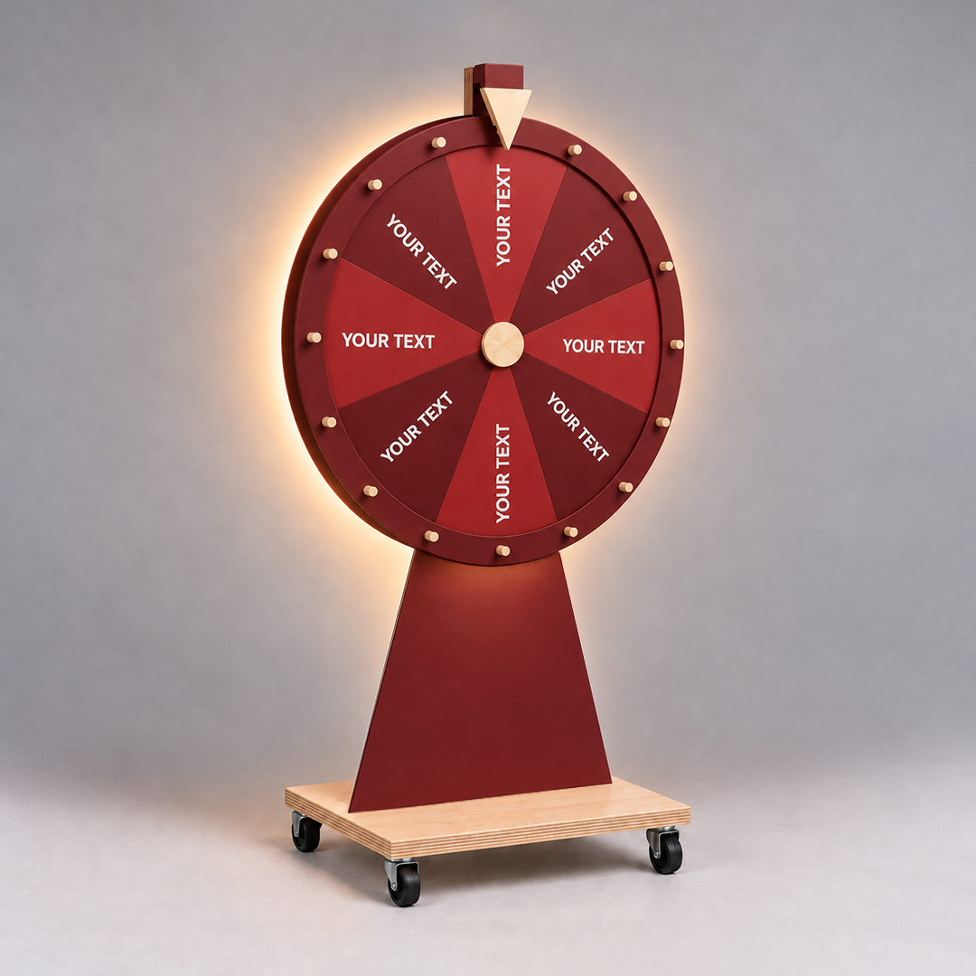 Festive Prize Wheel 01-26-01, original, view 1 — Brience-designed festive event object for Christmas decorations and New Year’s celebrations