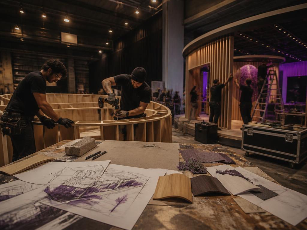 The Brience workshop process from concept sketches to final installation