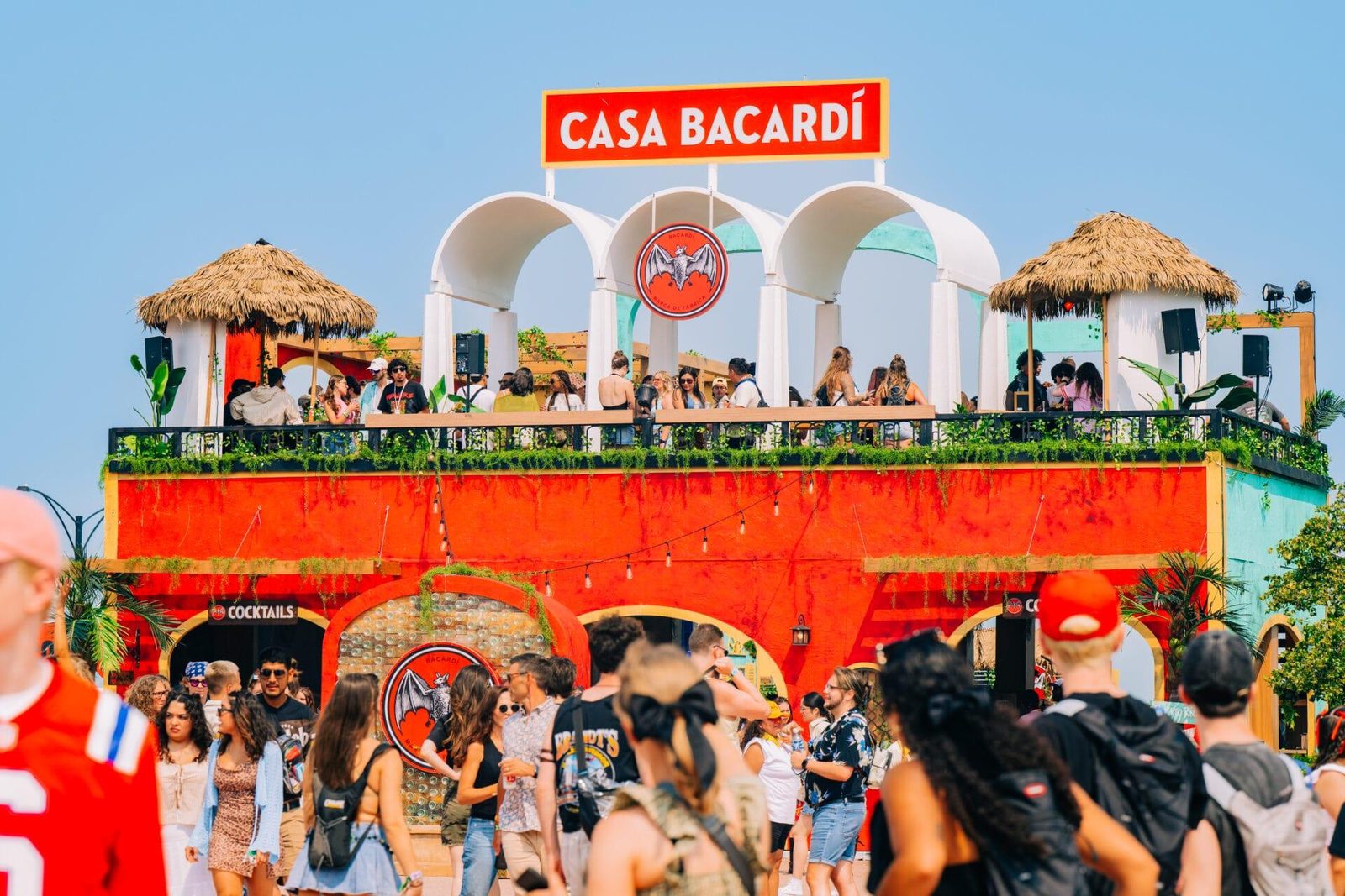 Casa Bacardi’s two-storey rooftop hacienda. Lollapalooza 2025, Lollapalooza, Grant Park Chicago