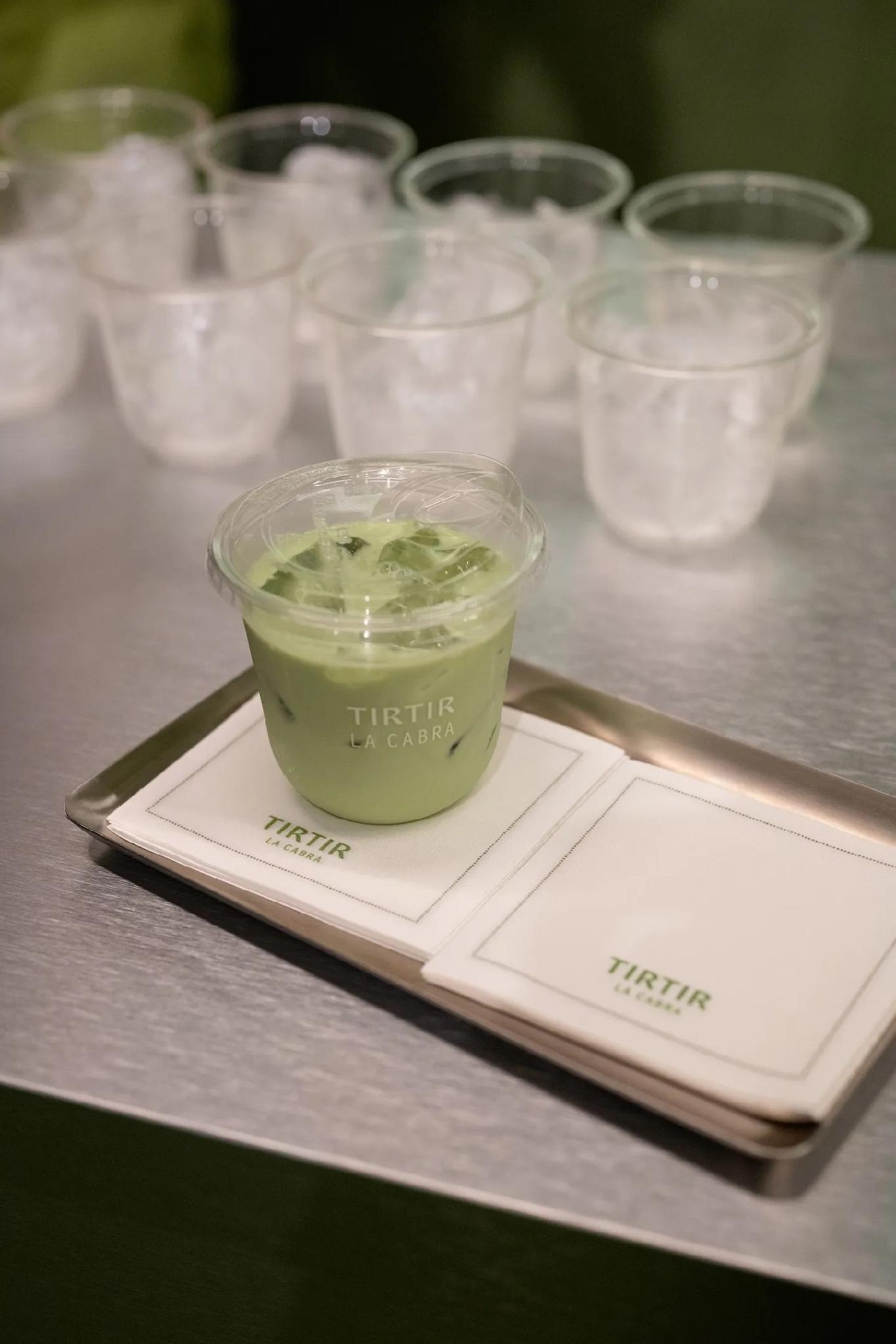 Tirtir Matcha House pop-up interior SoHo, sensory beauty activation, Jeju matcha ingredient display, immersive scent design